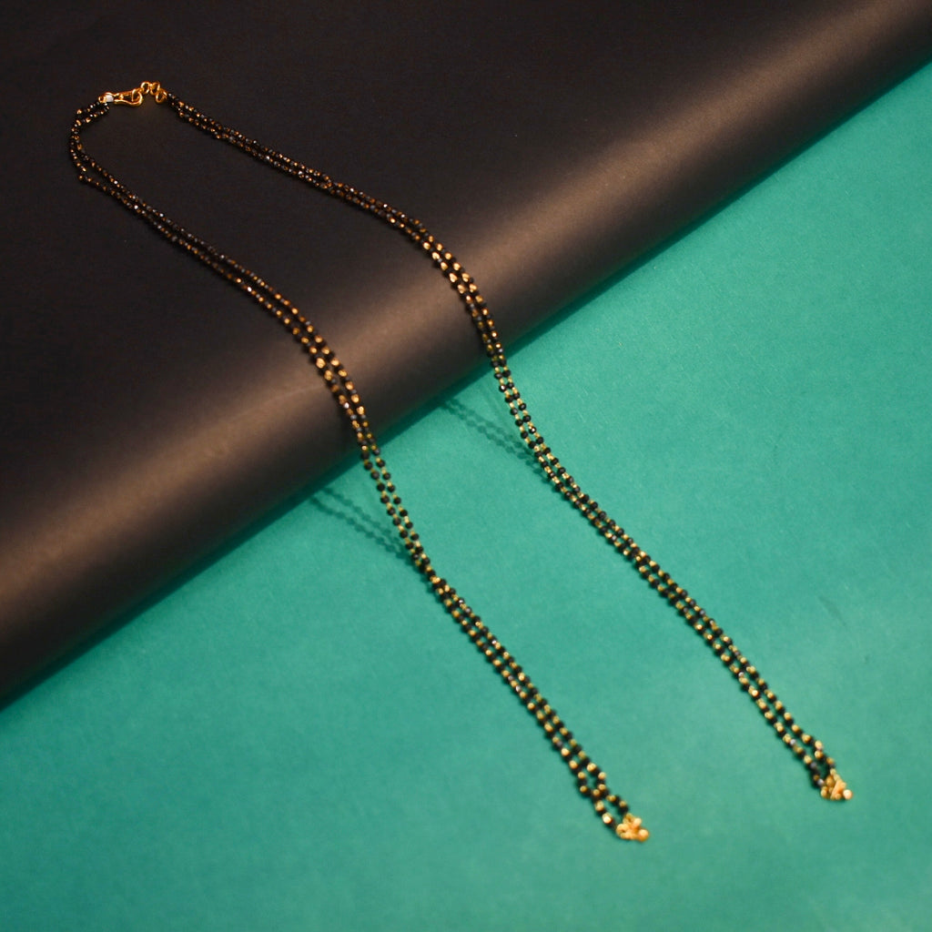Elegant 26-Inch Stylish Black Beads Long Mangalsutra Chain for Women