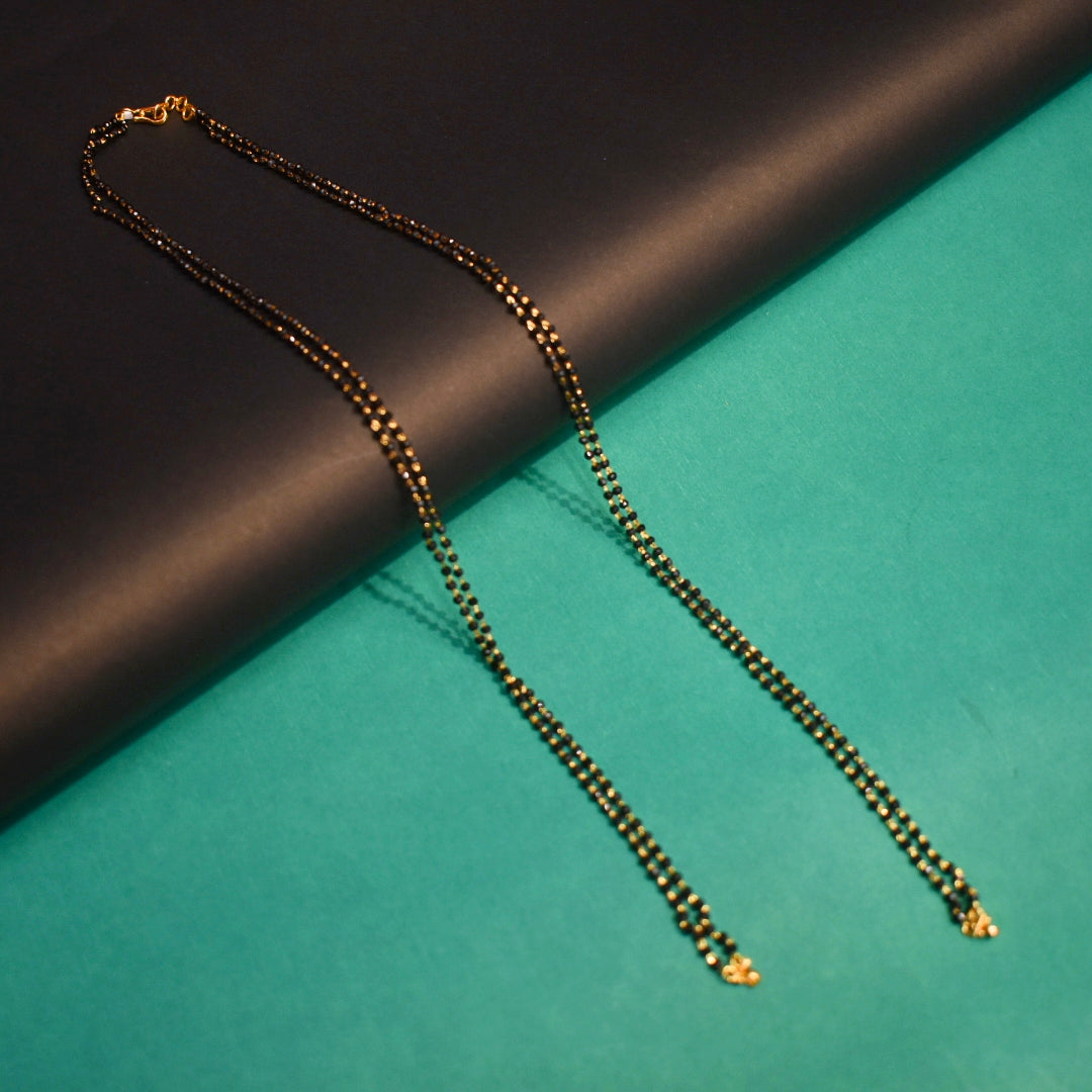 Elegant 26-Inch Stylish Black Beads Long Mangalsutra Chain for Women