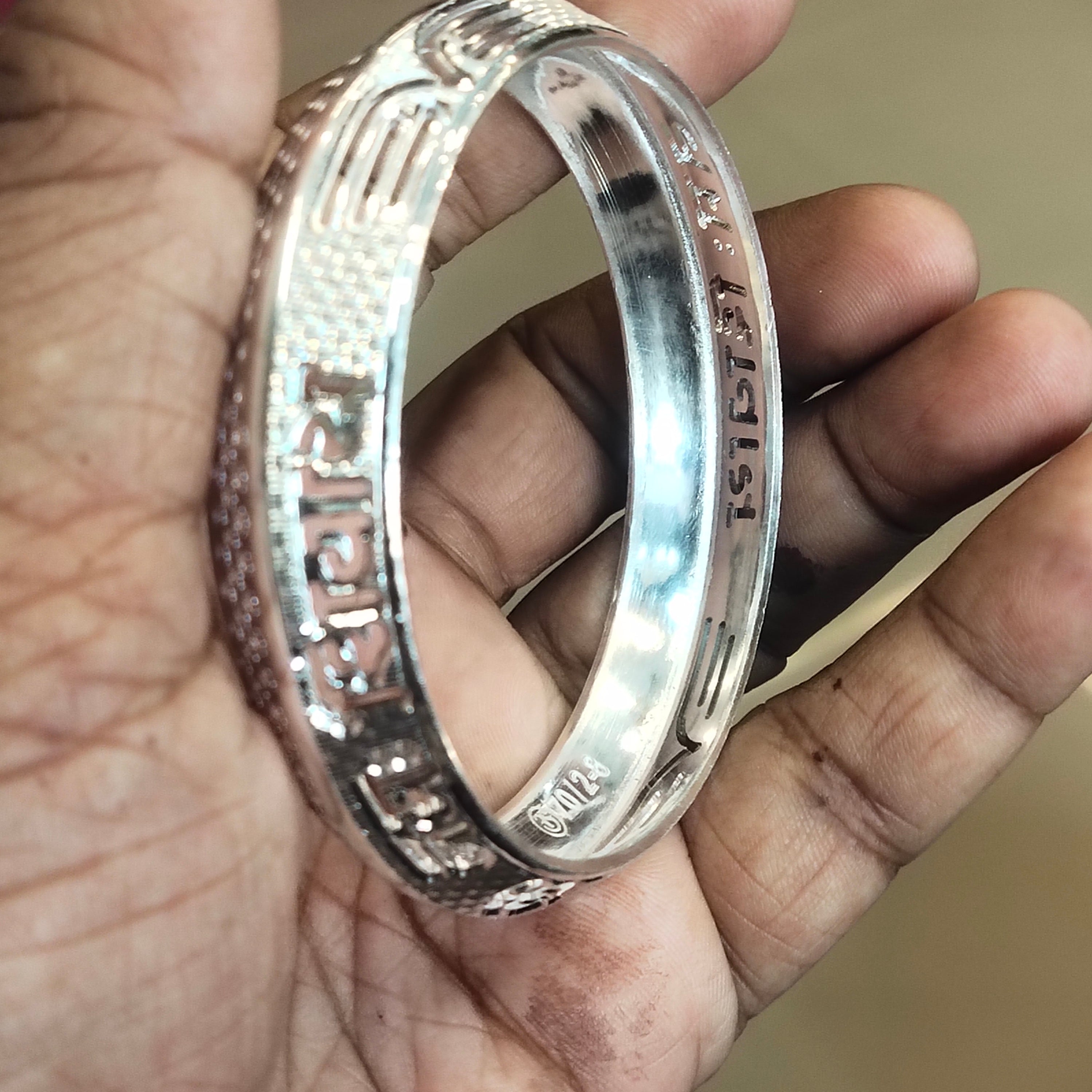 Silver Men's Kada - Size 2.8