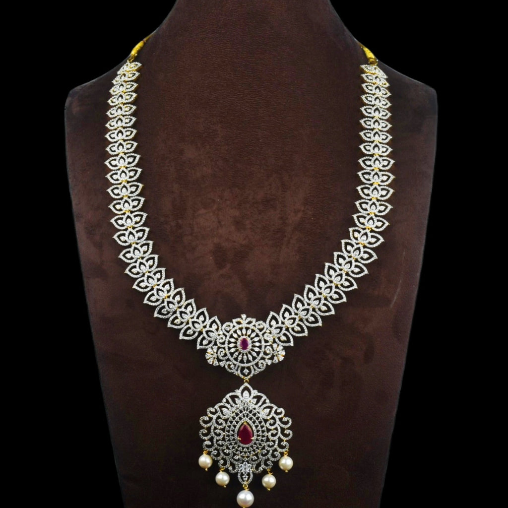 Royal American Diamond Necklace Set - 24K Gold Luxury Bridal Jewelry
