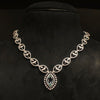 White Rhodium Zircon Necklace Set - Classy Diamond-Look Design