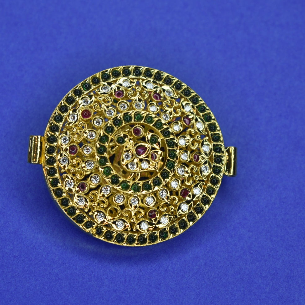 Reversible Gemstone Kundan Kids Vaddanam - 24K Gold Plated Traditional Waist Belt