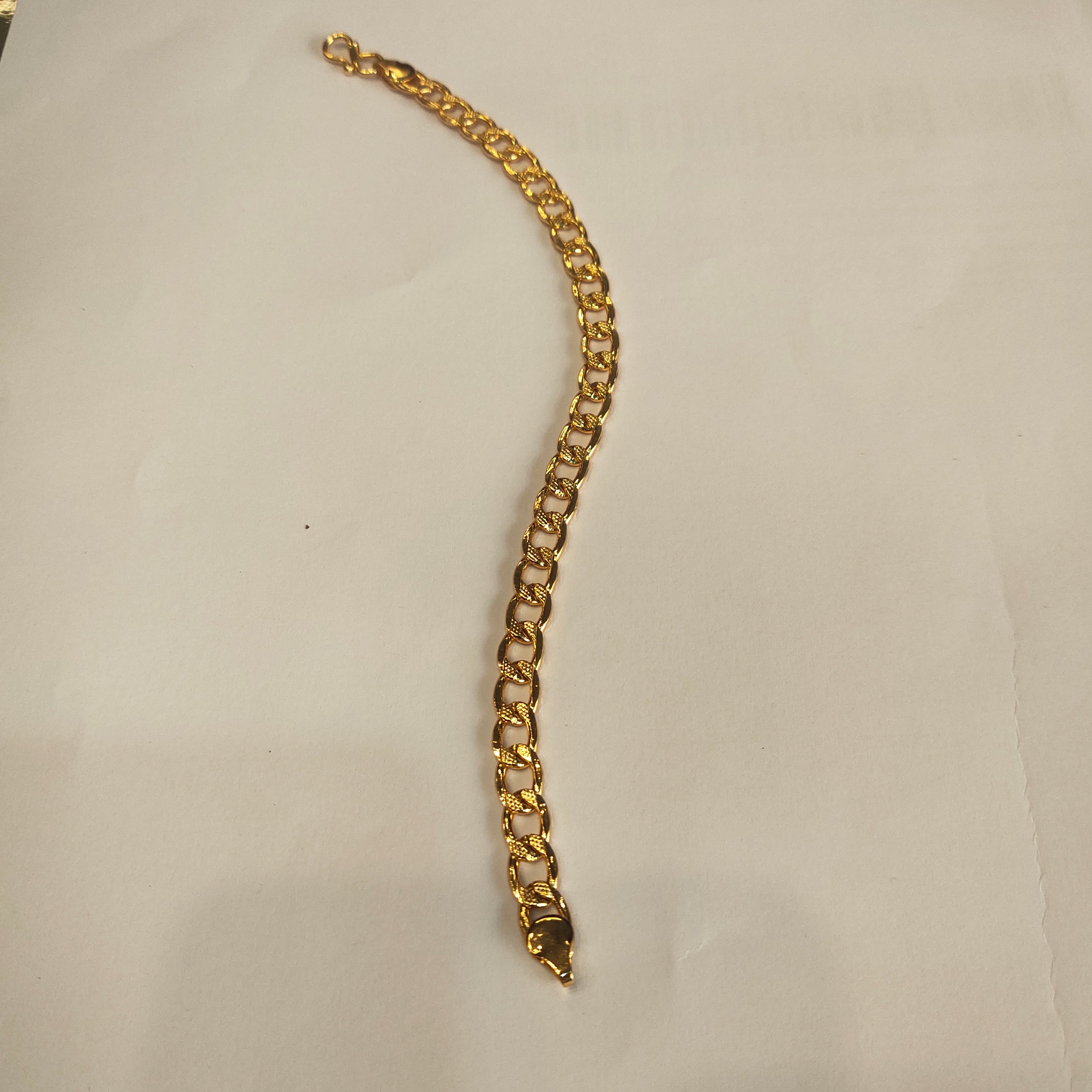 ASP 24K Gold Plated Cuban Bracelet for Men - 8.5 Inch Luxury Chain