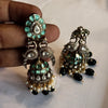 Asp Victorian CZ Peacock Jhumka Earrings