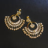 24K Gold Plated Screwback Pearl Chandbali Earrings