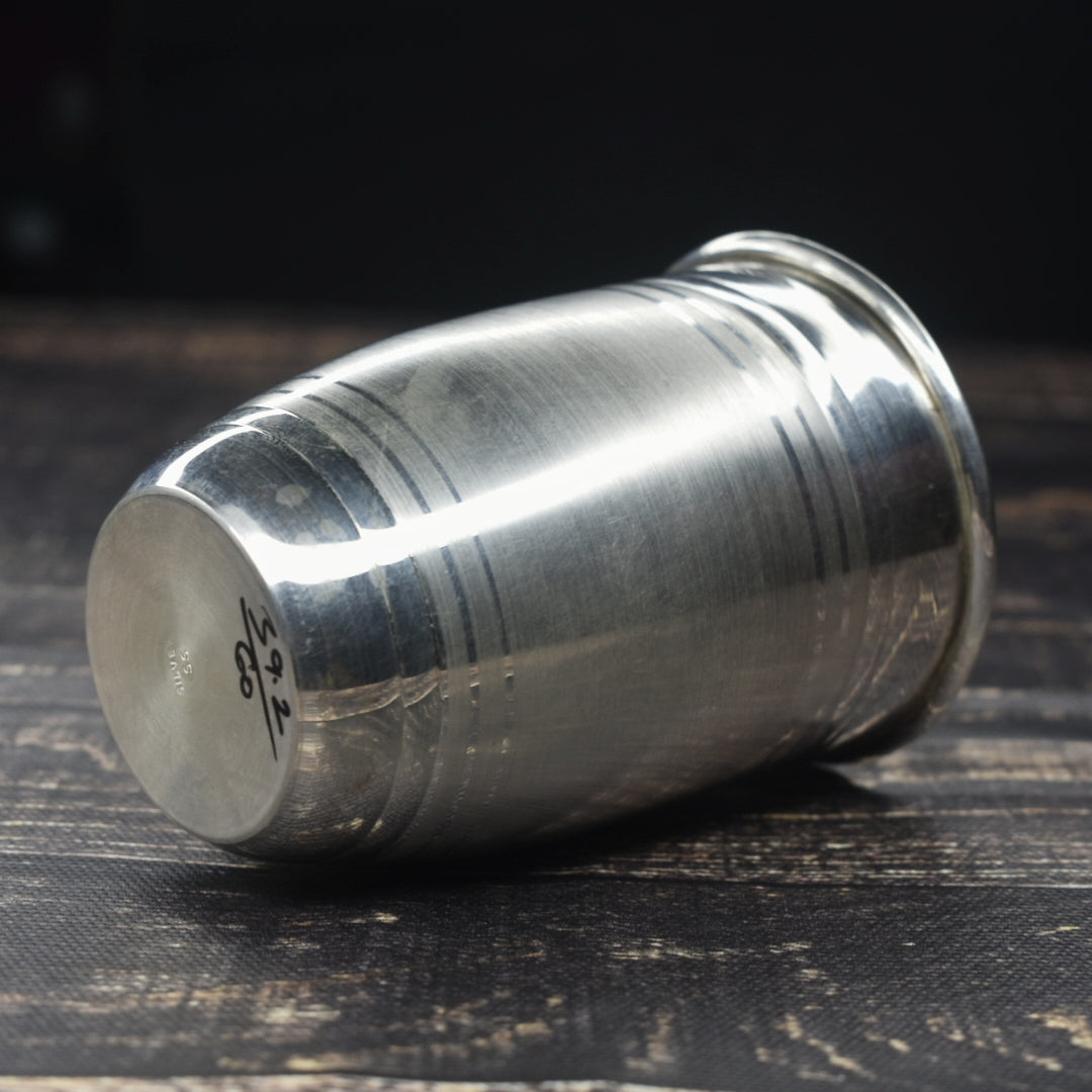 Pure Silver Glass 39g | 800 Purity Silver Tumbler for Water & Milk - 8cm