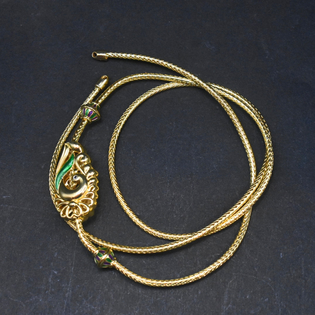 925 Hallmarked Silver 24K Gold Plated Thali Bottu Mangalsutra Chain