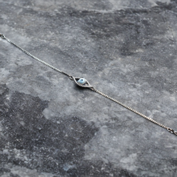 Asp Pure Sterling Silver Evil Eye Bracelet