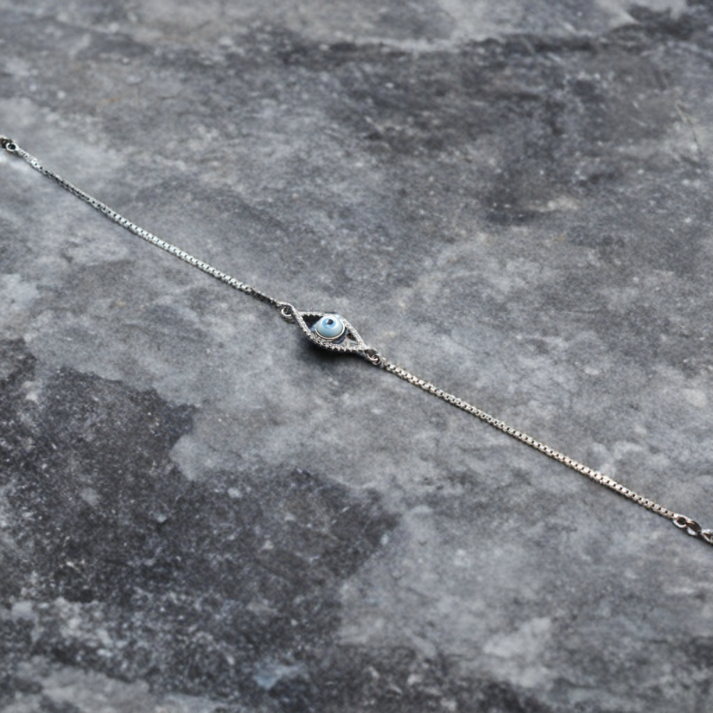 Asp Pure Sterling Silver Evil Eye Bracelet