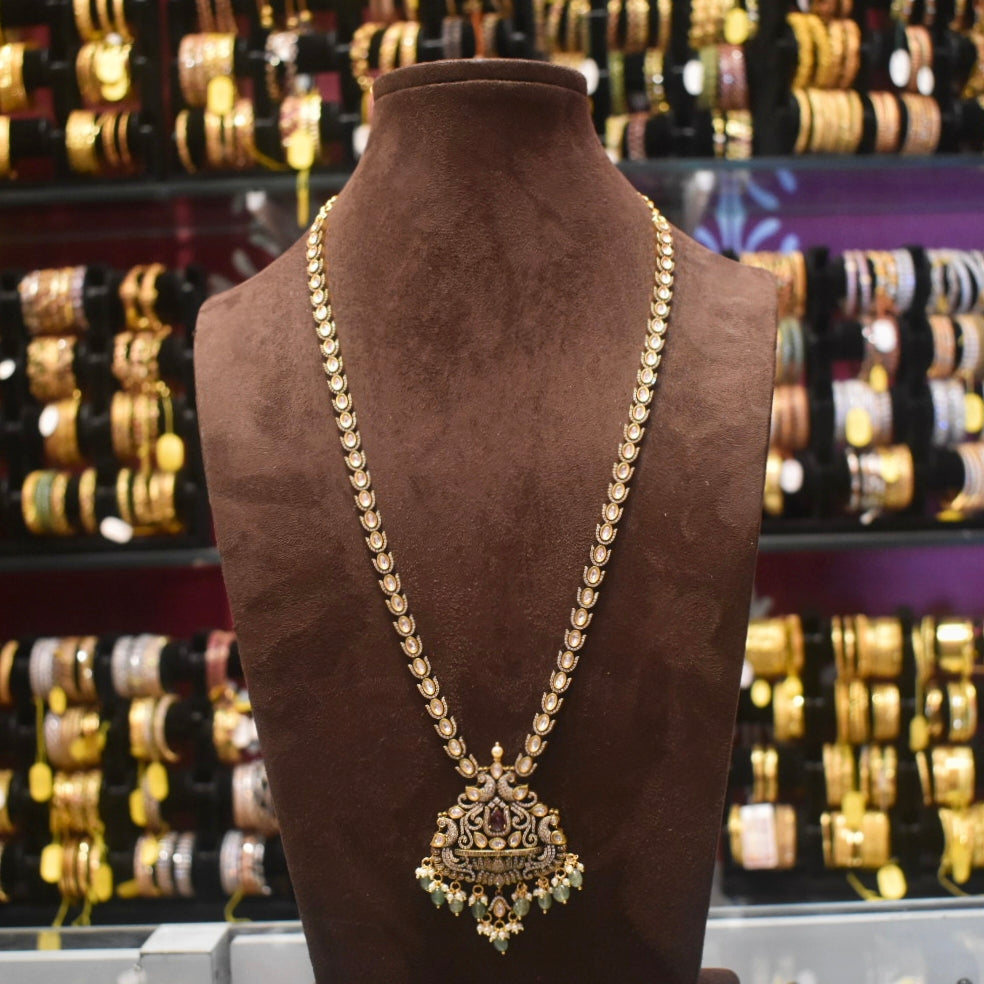 Asp Victorian Polki Long Necklace Set