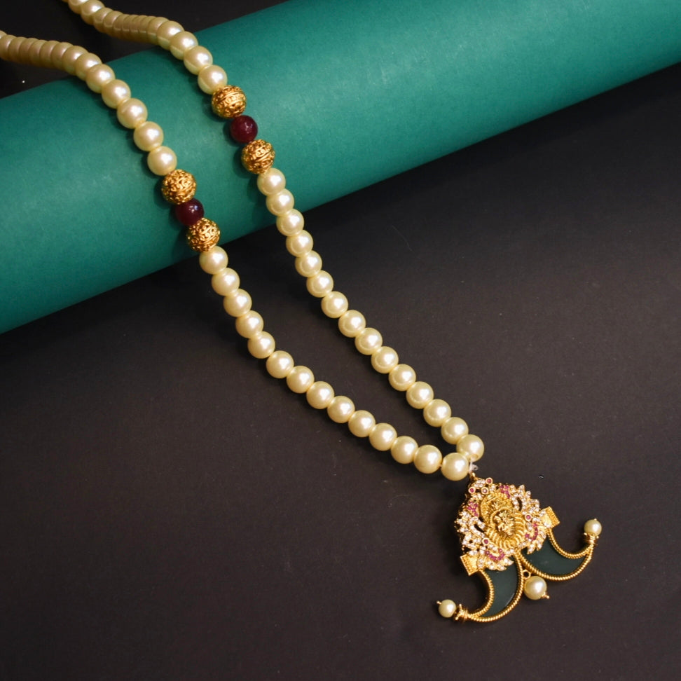 Narsimha Swami Puligoru Pendant Mala for Groom - 32-Inch Divine Jewelry
