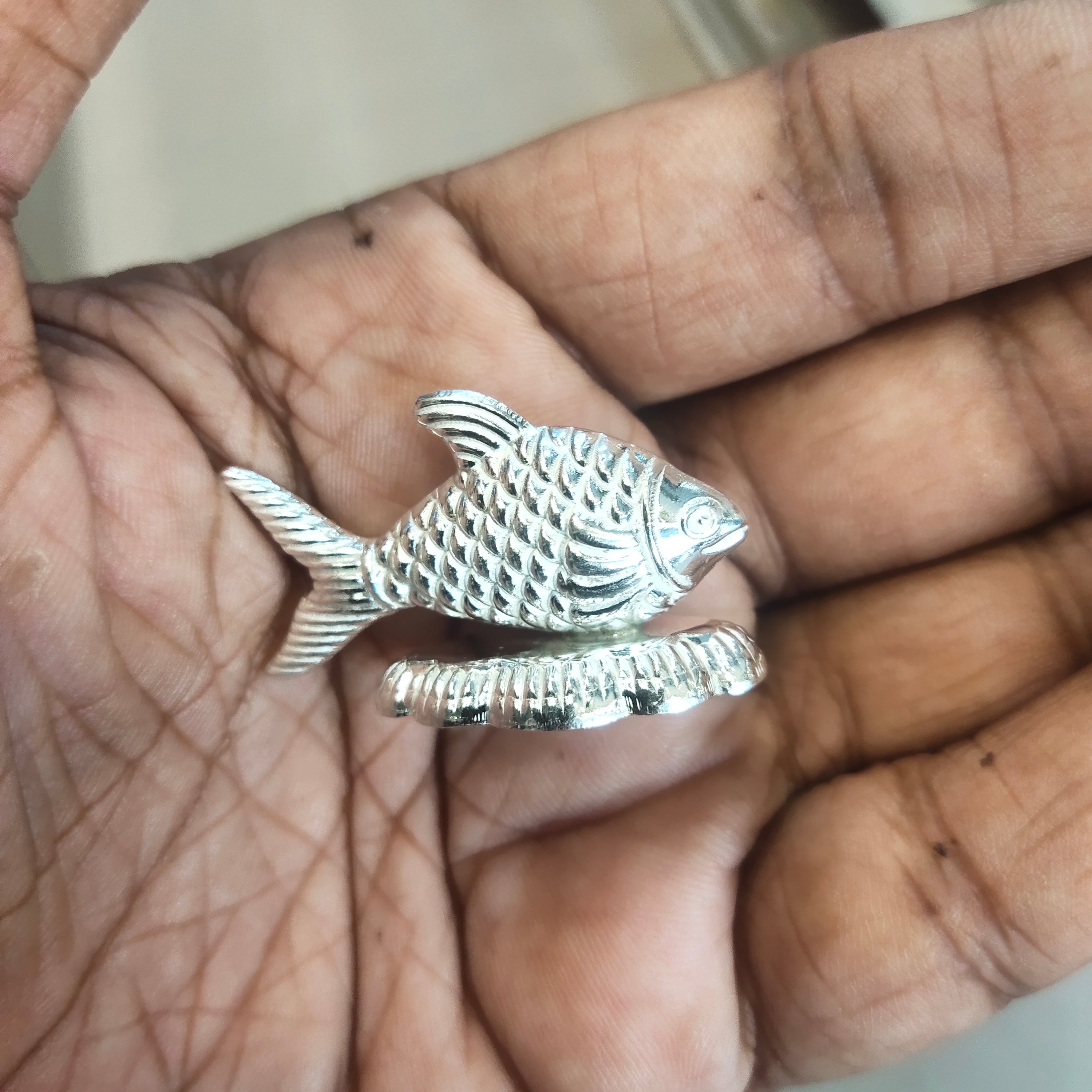 Pure Silver Fish/Chandi ki Machli for Astrological and Lal Kitab Remedy | Silver Fish for Vastu, Pooja and Gifting (Small)