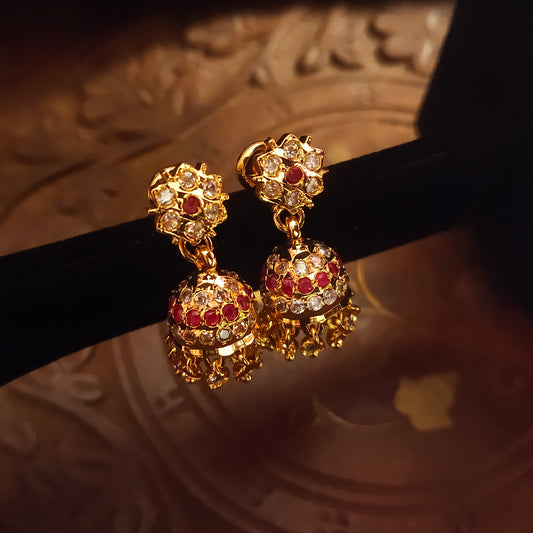 "Graceful Glamour: Exquisite Panchloha Gatti Chatha Kamal Buttalu Earrings Set by Asp Fashion Jewellery"