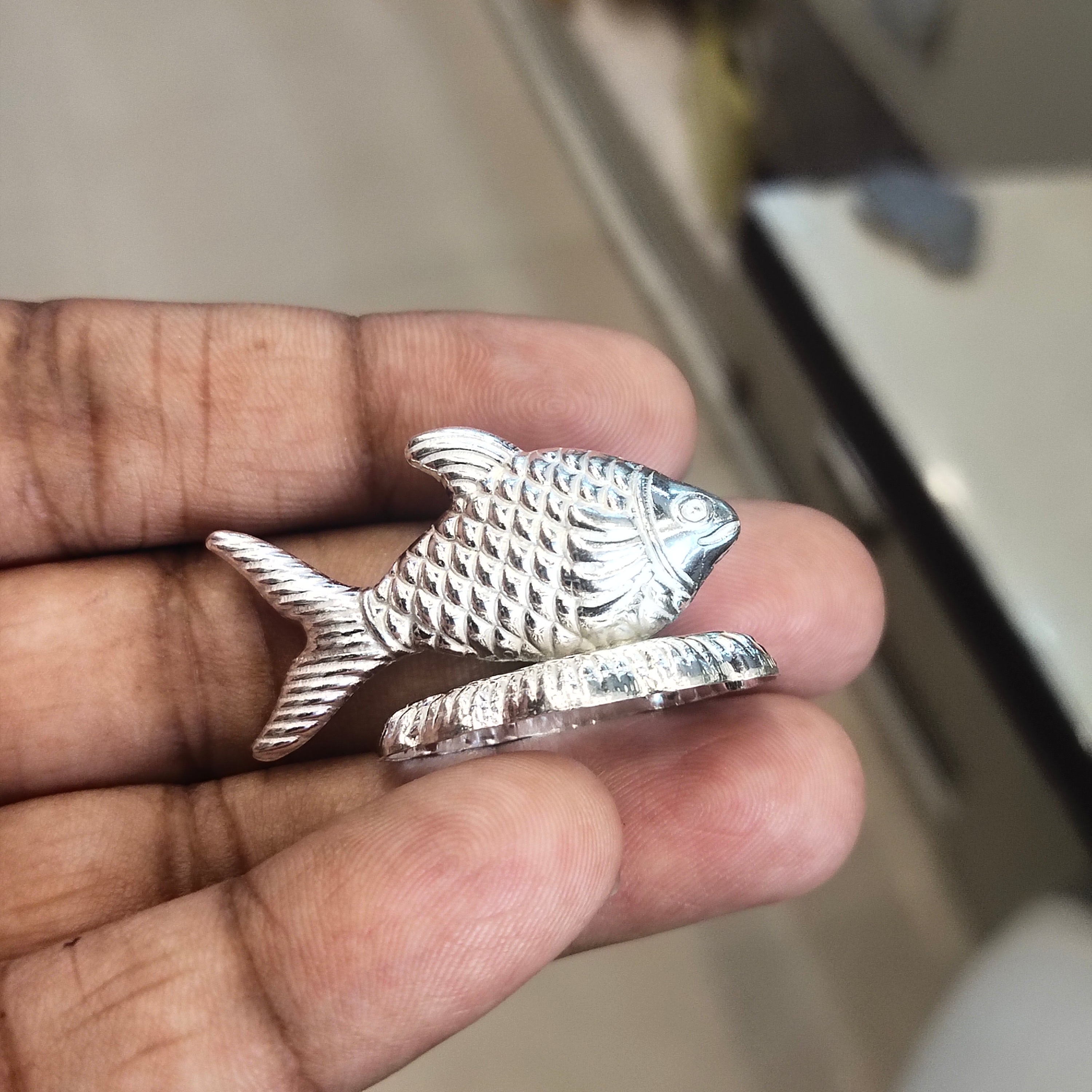 Pure Silver Fish/Chandi ki Machli for Astrological and Lal Kitab Remedy | Silver Fish for Vastu, Pooja and Gifting (Small)