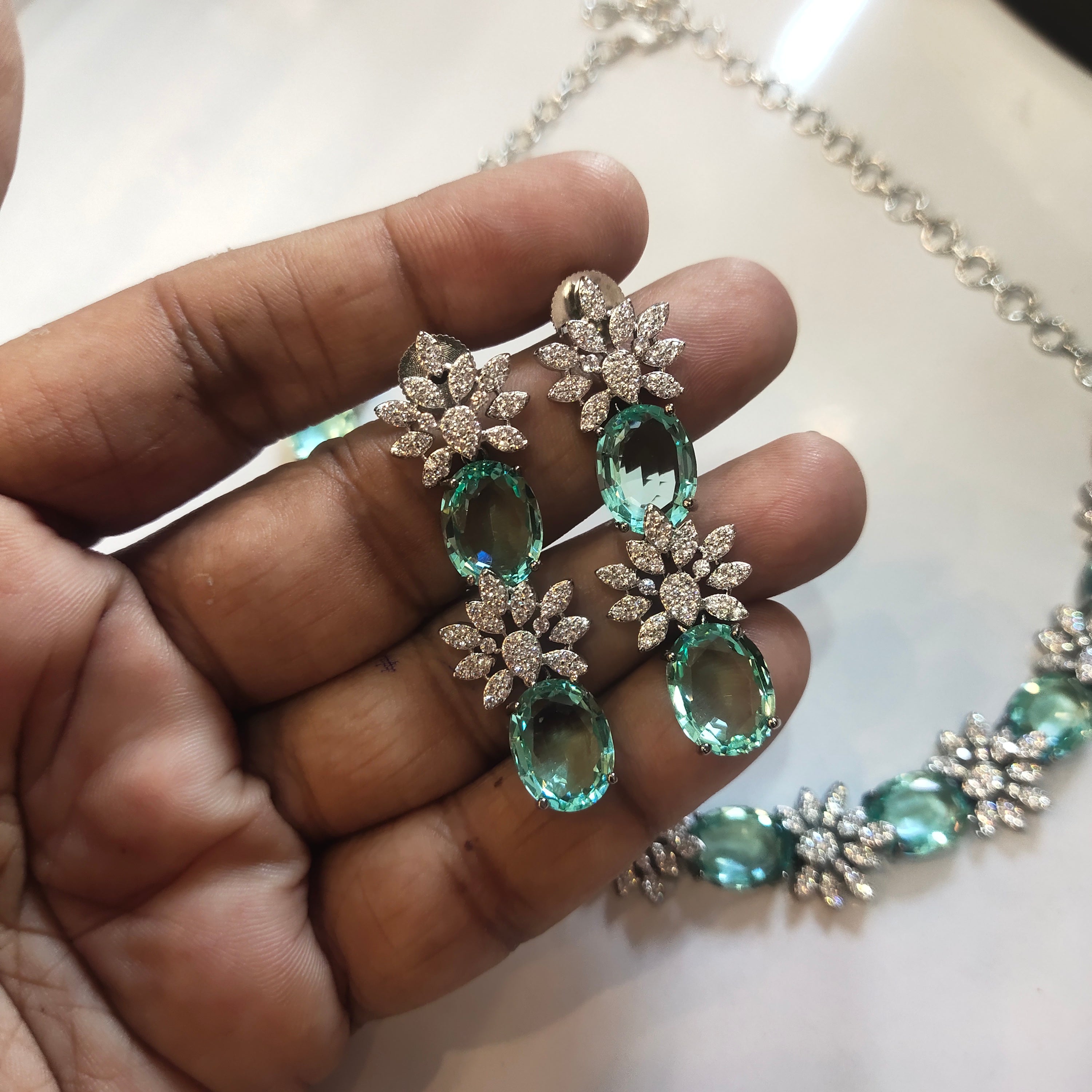 Asp Victorian Zircon Necklace Set