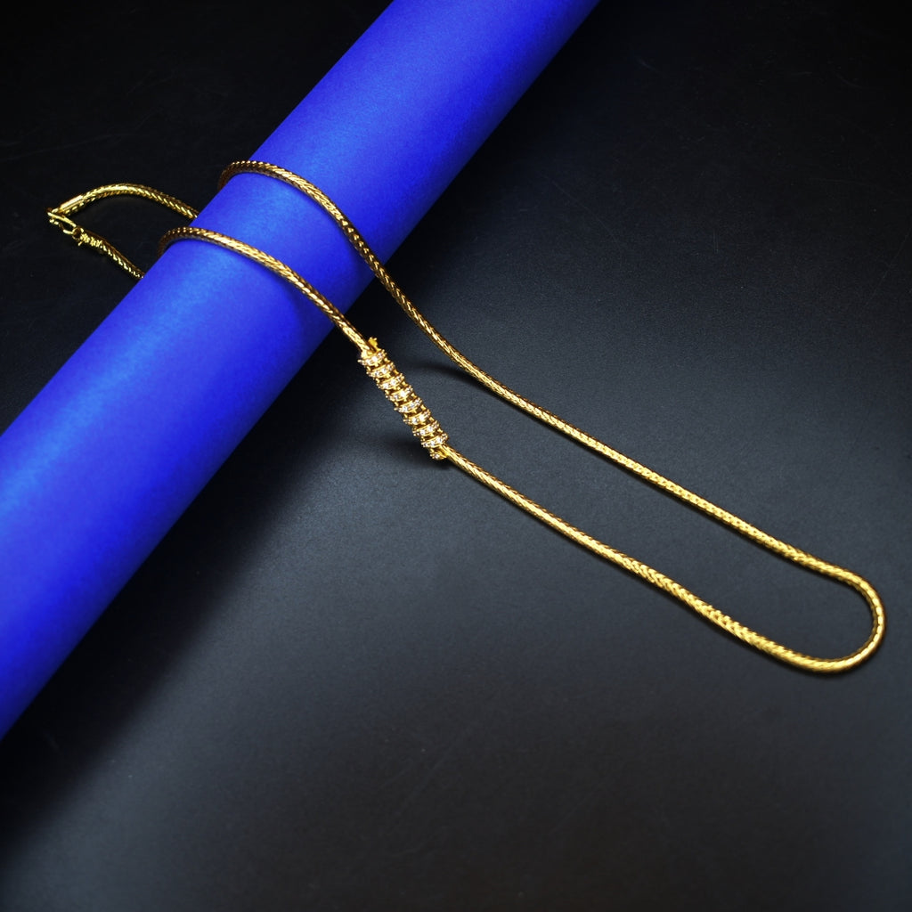 24K Gold Plated Mugappu Chain for Women - Traditional South Indian Jewelry