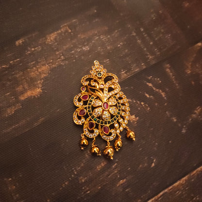 "Fashionable Nostalgia: Enhance Your Attire with the Exquisite Antique Sari Pin by ASP Fashion Jewellery"