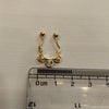 925 Silver Zircon Septum Nose Pin - 24K Gold Plated