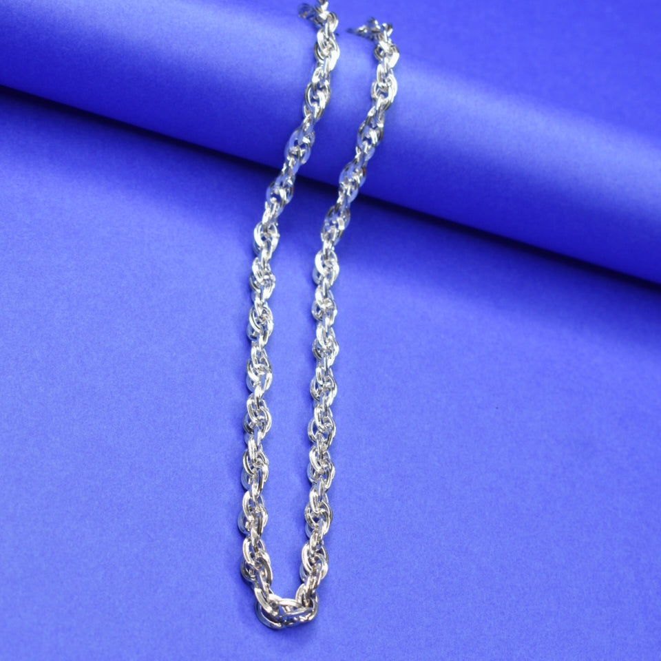 92.5 Sterling Silver Hollow Chain for Men - 20 Inch Lightweight Design (23g)