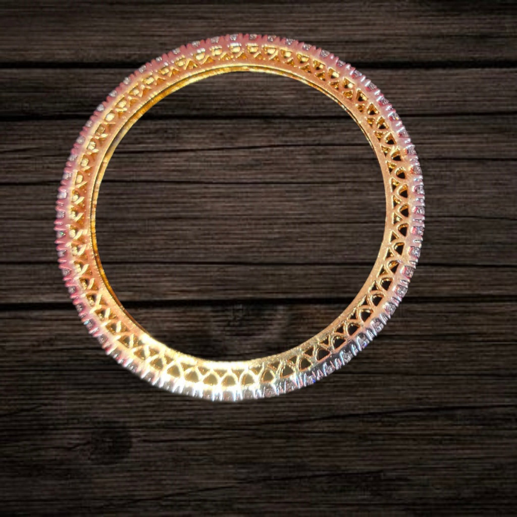 American Diamond Bangles - 24K Gold Finish Luxury Bangles Set
