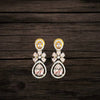 CZ Teardrop Flower Drop Earrings — American Diamond | 24K Gold Plated | Wedding
