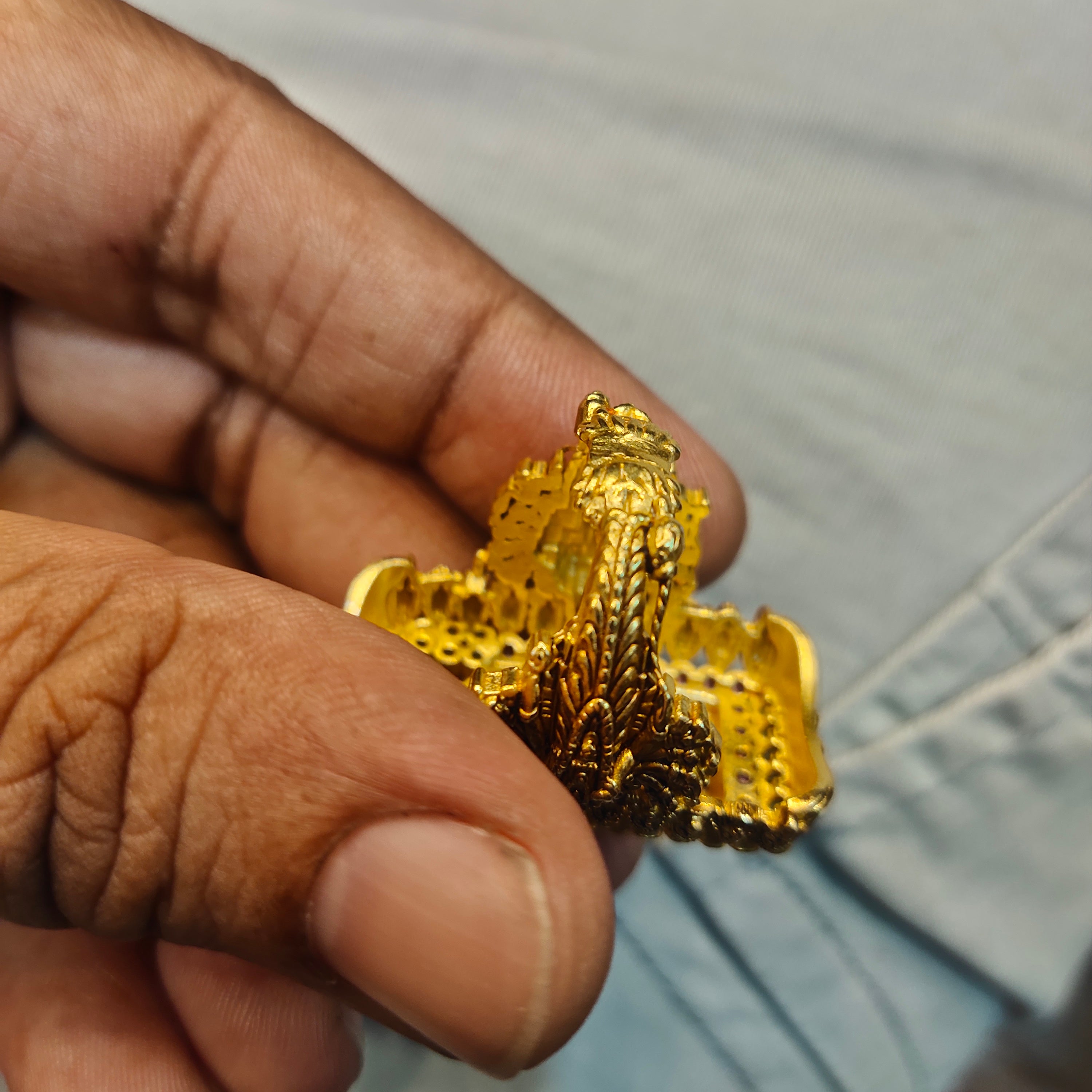 Asp Handcrafted Pure Silver Lord Balaji Ring With Vishnu Vishwaroop for Men