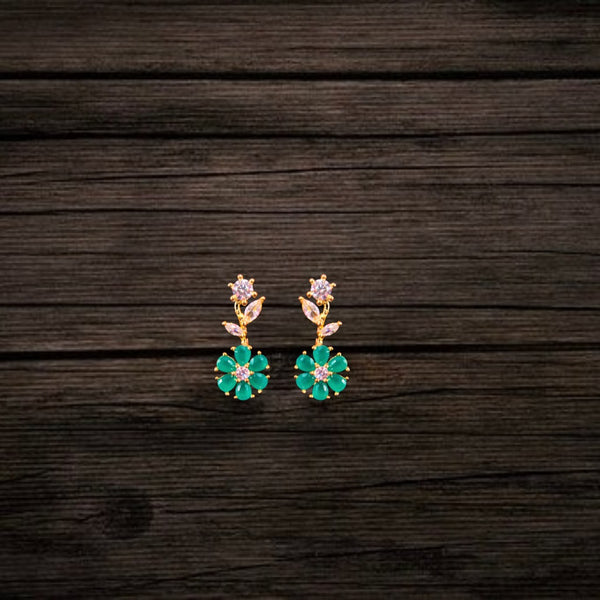 Asp Fashion Jewellery Green Cz Earrings Set