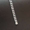 Asp Sterling Silver Zircon Cuban Link Bracelet for Men