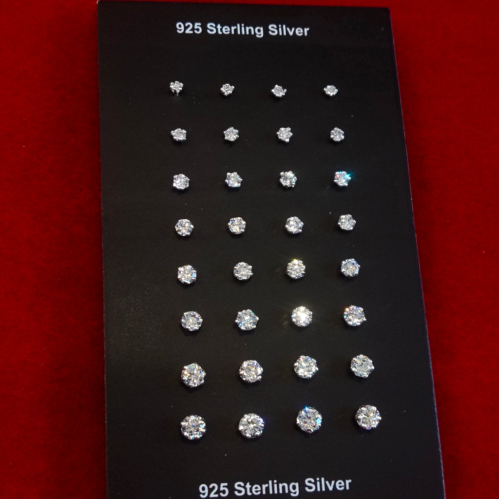 925 Sterling Silver Zircon Stud Earrings - Multi-Purpose Nose Stud & Side Tops