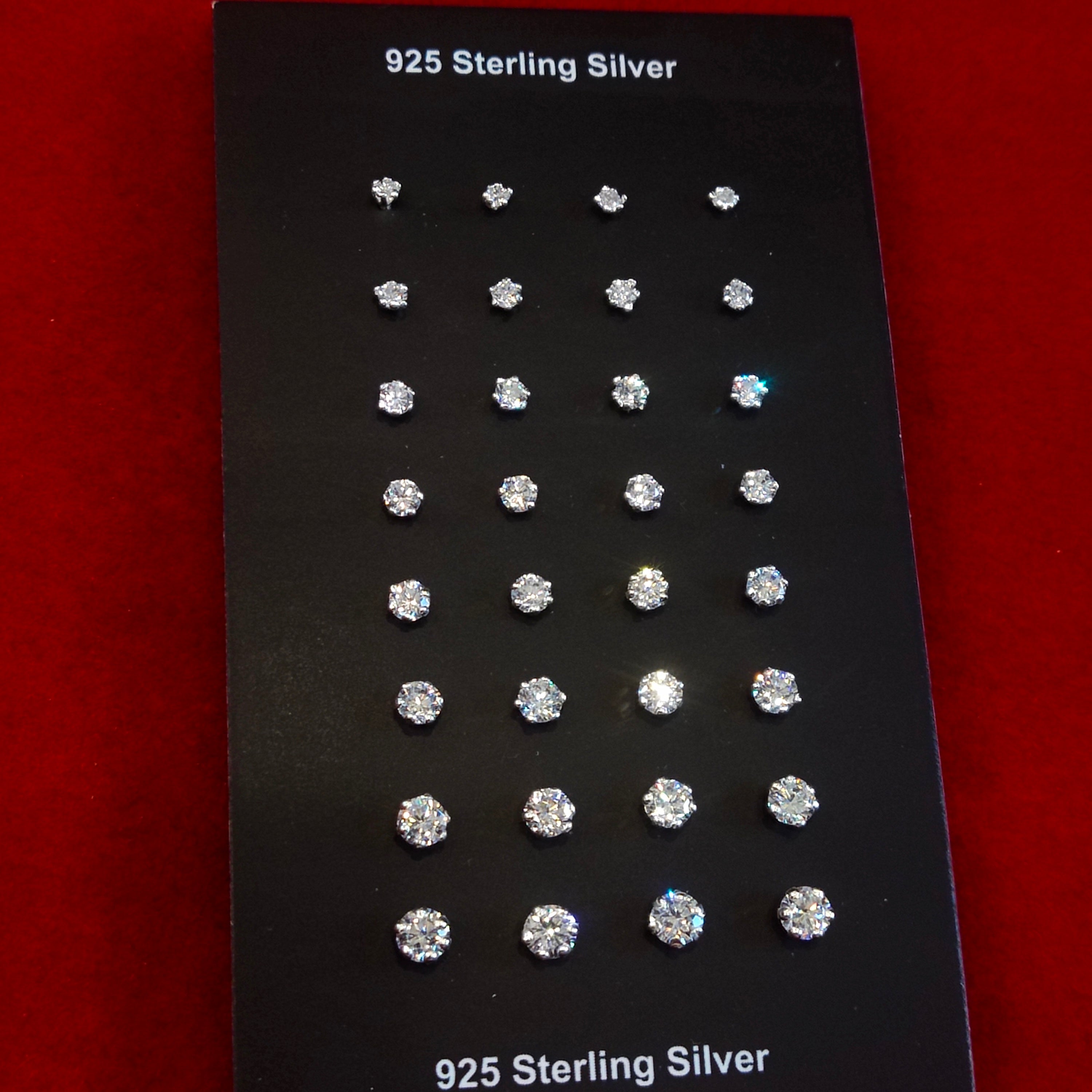 925 Sterling Silver Zircon Stud Earrings - Multi-Purpose Nose Stud & Side Tops