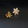 24K Gold Plated Zircon Stud Earrings - Brilliant Sparkle Design