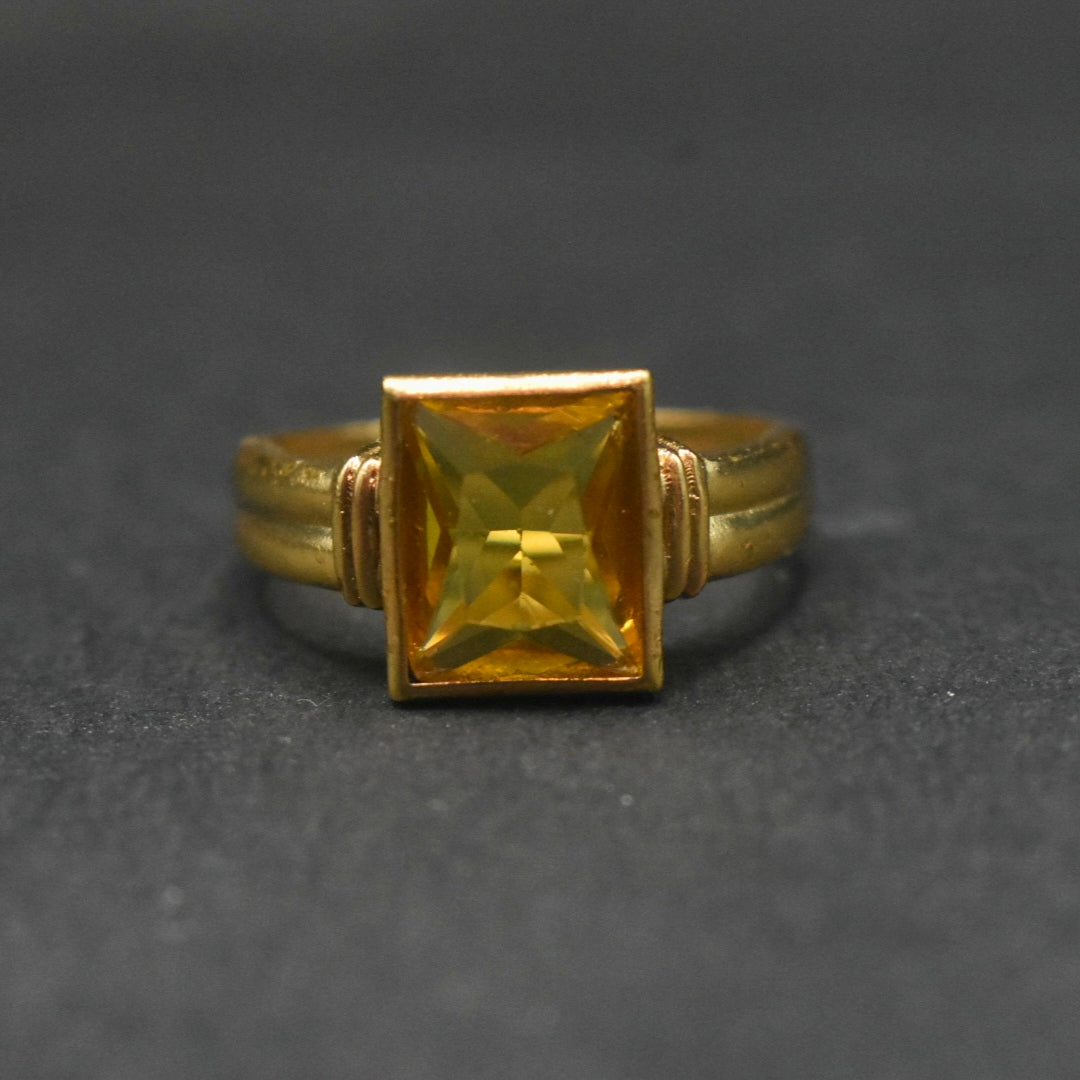 Premium Handmade Zircon 24K Gold Plated Ring for Men