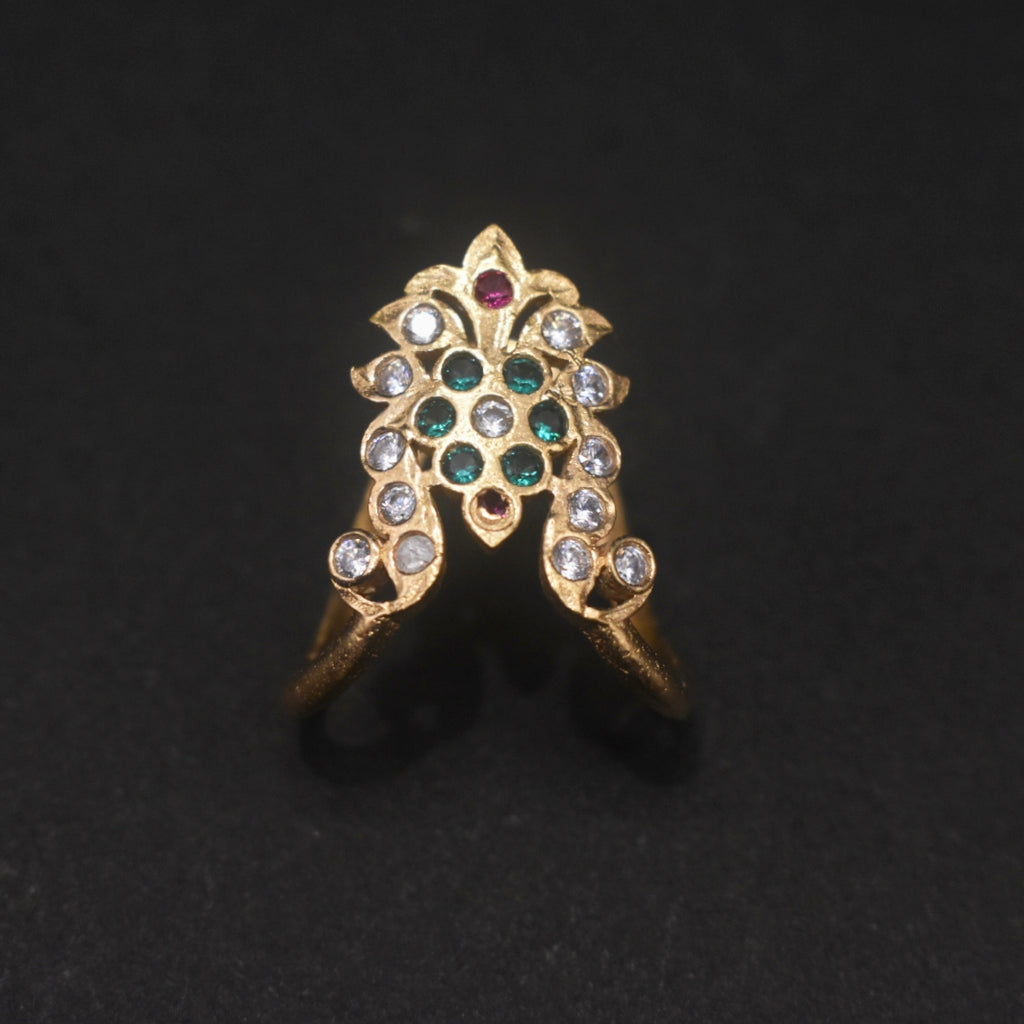 Panchloha Zircon Vanki Ring for Women - Free Size Anti-Tarnish