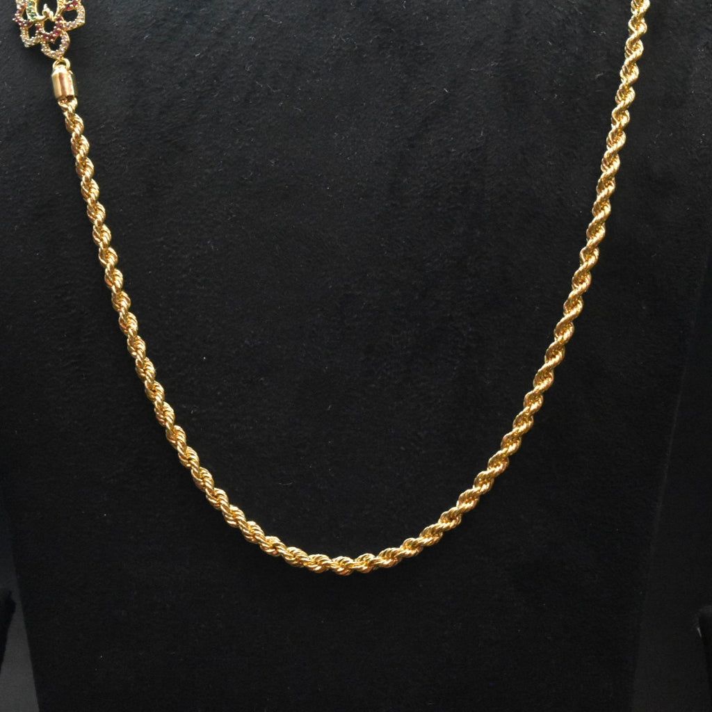 925 Silver 24K Gold Plated Thali Bottu Mangalsutra with Zircon Brooch - 24 Inches