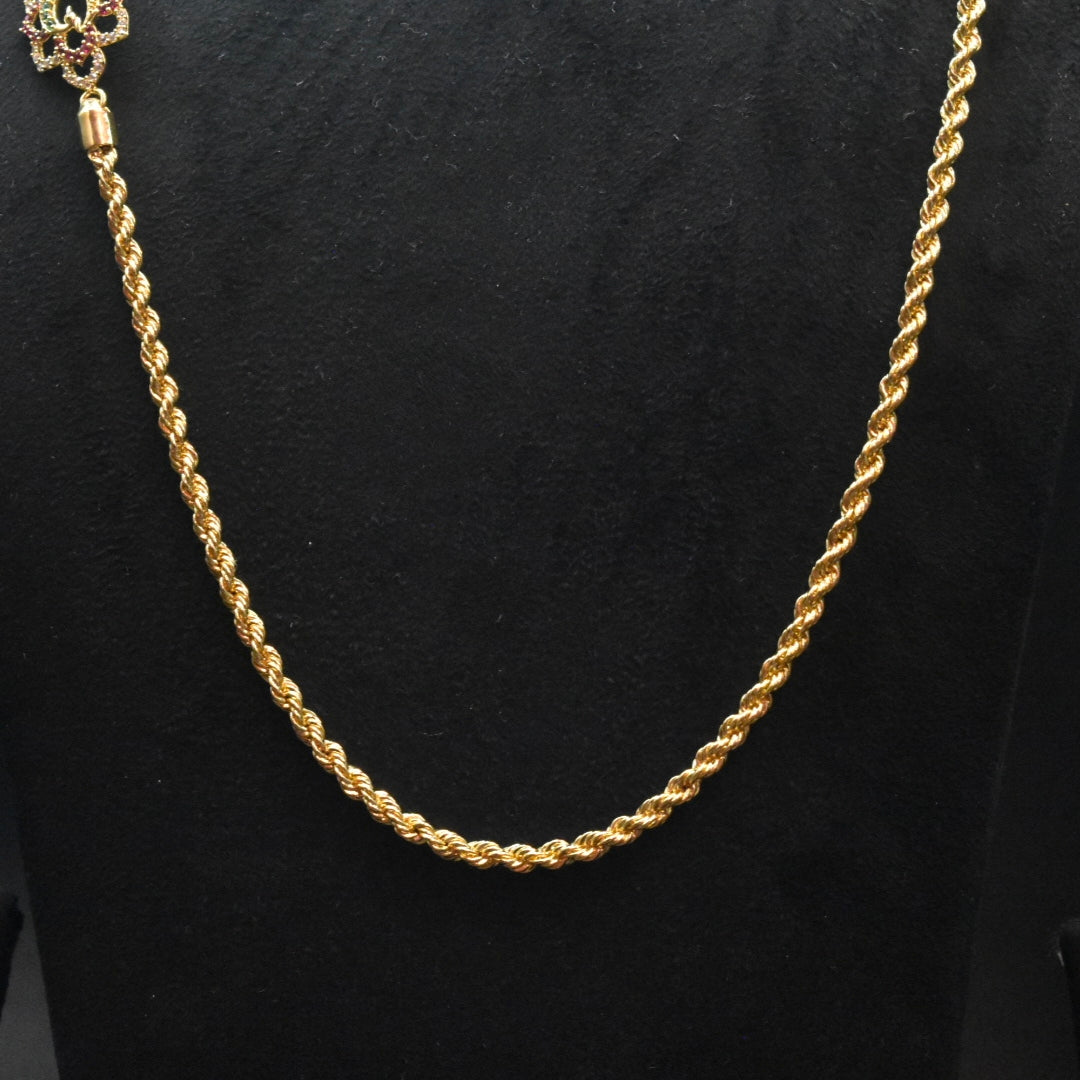 925 Silver 24K Gold Plated Thali Bottu Mangalsutra with Zircon Brooch - 24 Inches