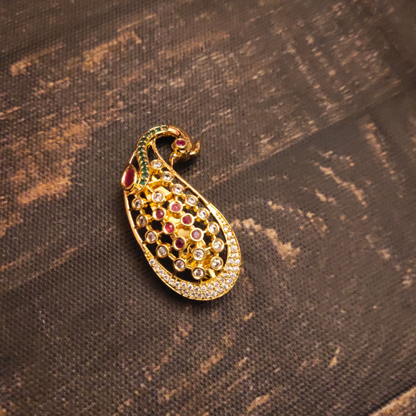 "Sparkling Elegance: The Exquisite Zircon Sari Pin by Asp Fashion Jewellery"