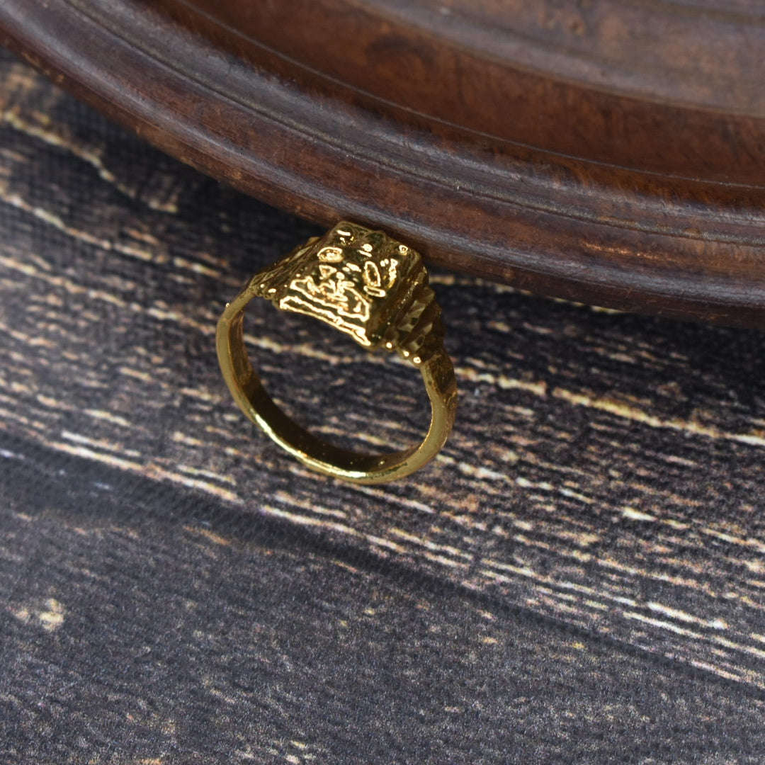"Bring the Divine Home: Asp Fashion Jewellery's 24K Gold Plated Lord Hanuman Ring"