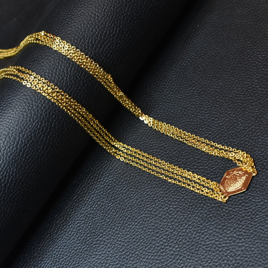 24K Gold-Plated Chandraharam Chain - 26 Inch South Indian Traditional