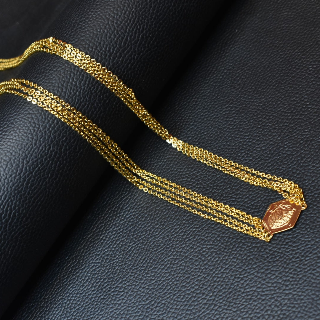 24K Gold-Plated Chandraharam Chain - 26 Inch South Indian Traditional