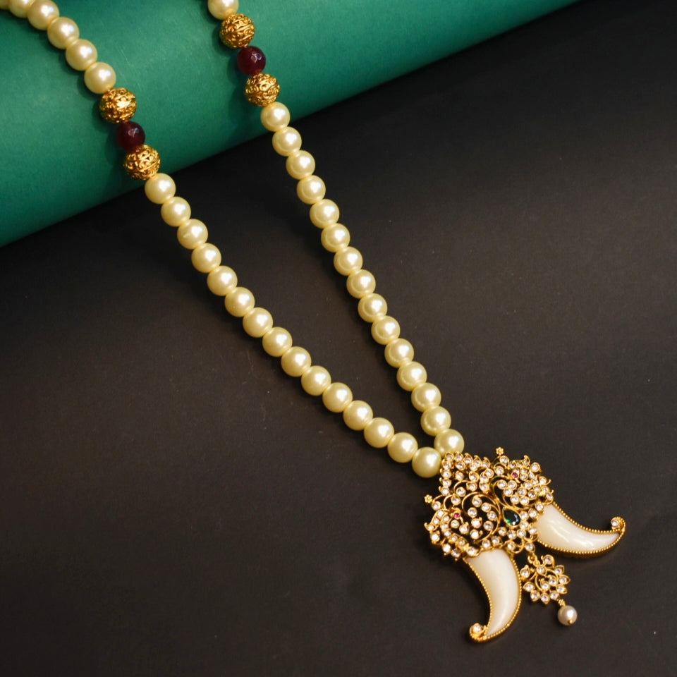 Asp Antique CZ Puligoru Lockets With Pearl Chain for Men