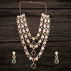 Asp Fashion Jewellery Green American Diamonds layered Necklace Set