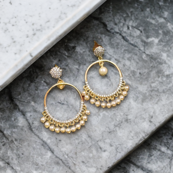 Zircon Diamond Replica Chandbali Earrings