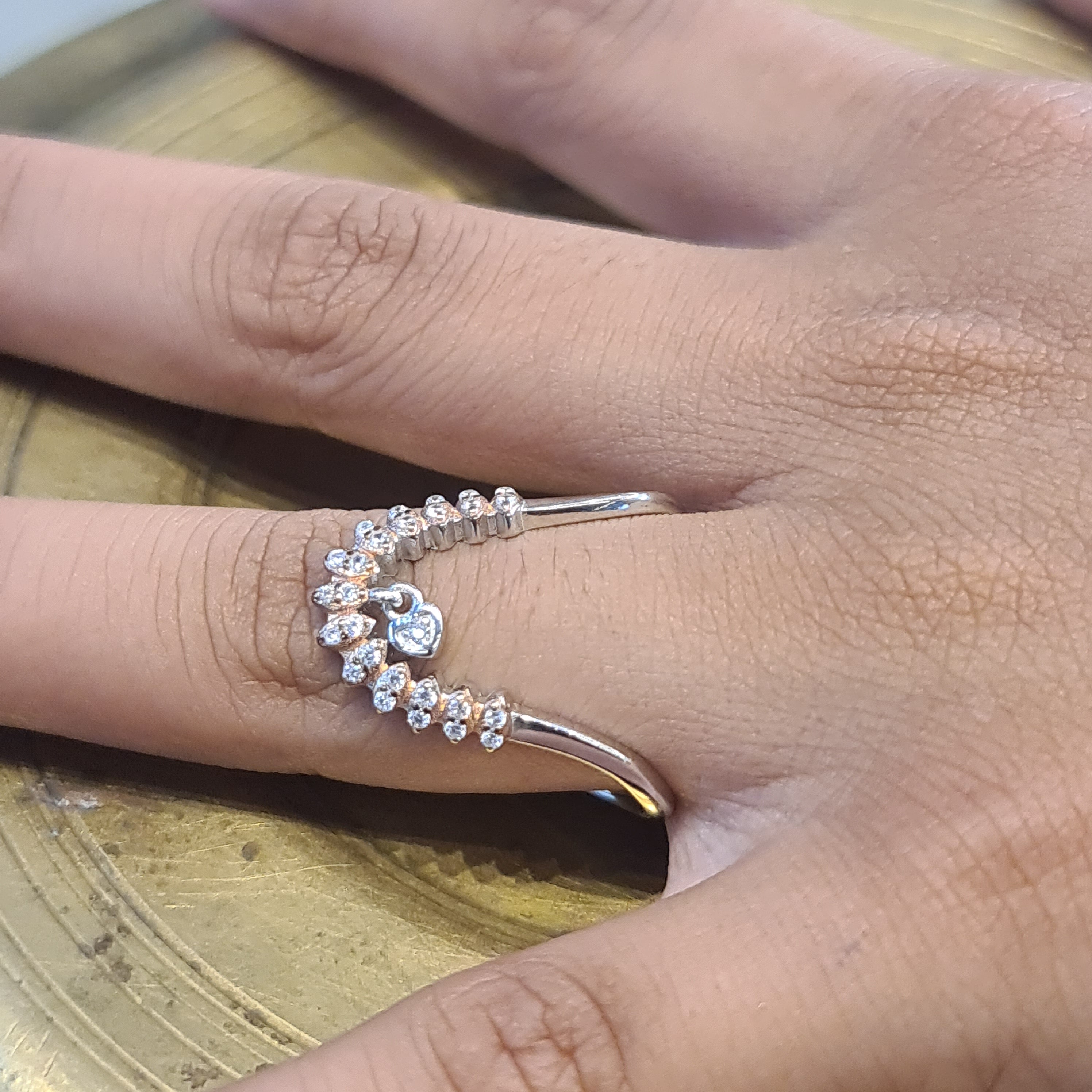 92.5 Silver Vanki Ring - Cubic Zircon South Indian Bridal Jewelry