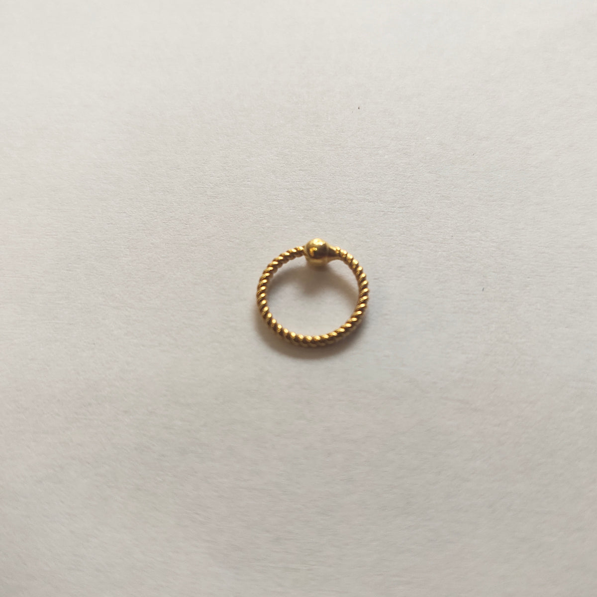 18K Gold Braided Wire Nose Ring - Elegant Minimalist