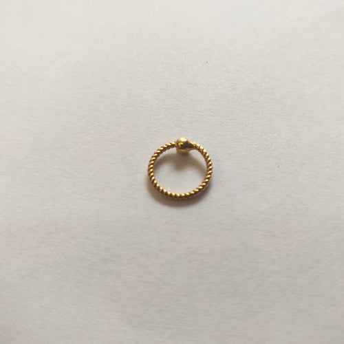 18K Gold Braided Wire Nose Ring - Elegant Minimalist