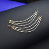 Asp Gold Plated Simple Rice Pearl 3/5 Line Earchain Set