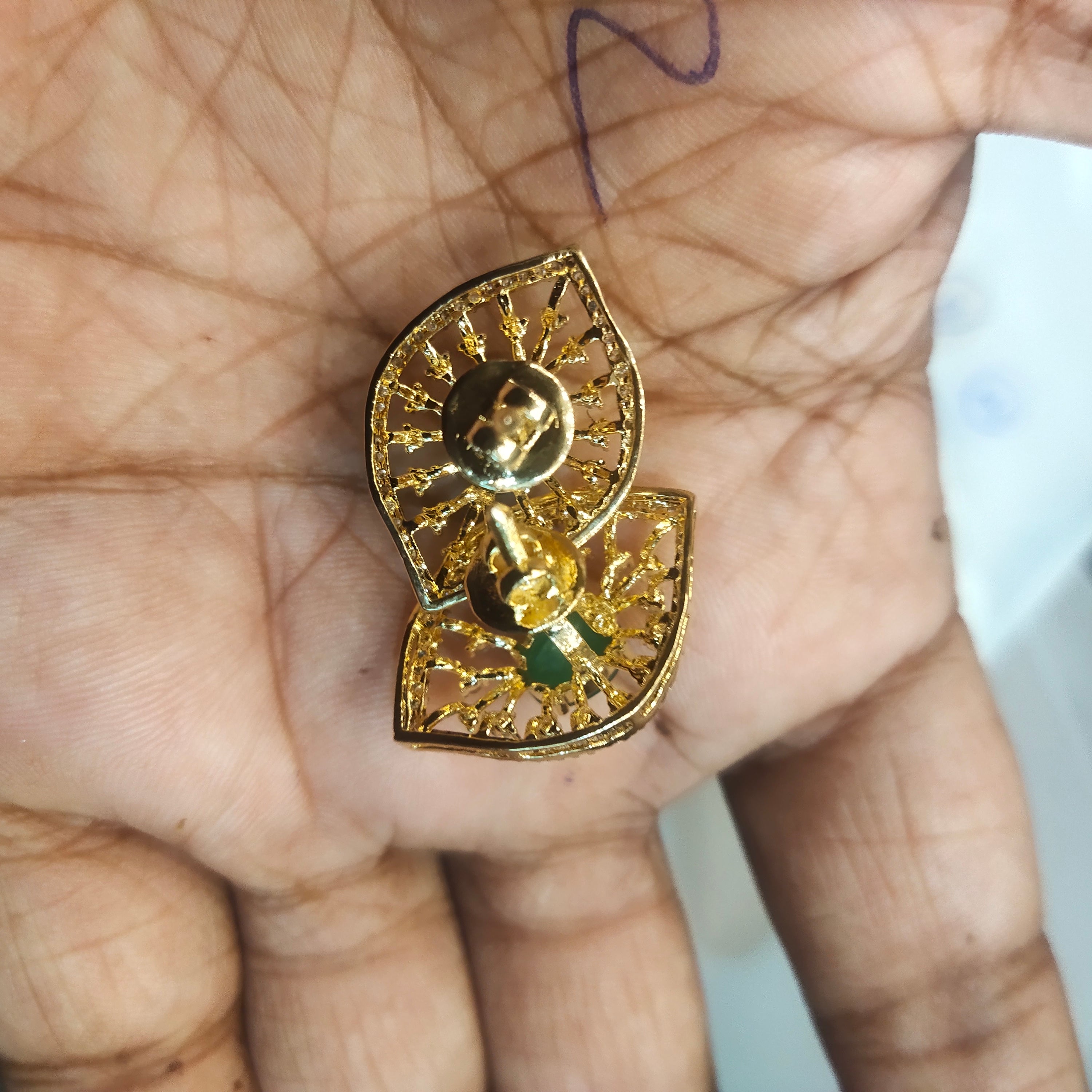 925 Sterling Silver Hallmarked Blossom Kante with Diamond Replica Pendant & Matching Studs - Lightweight