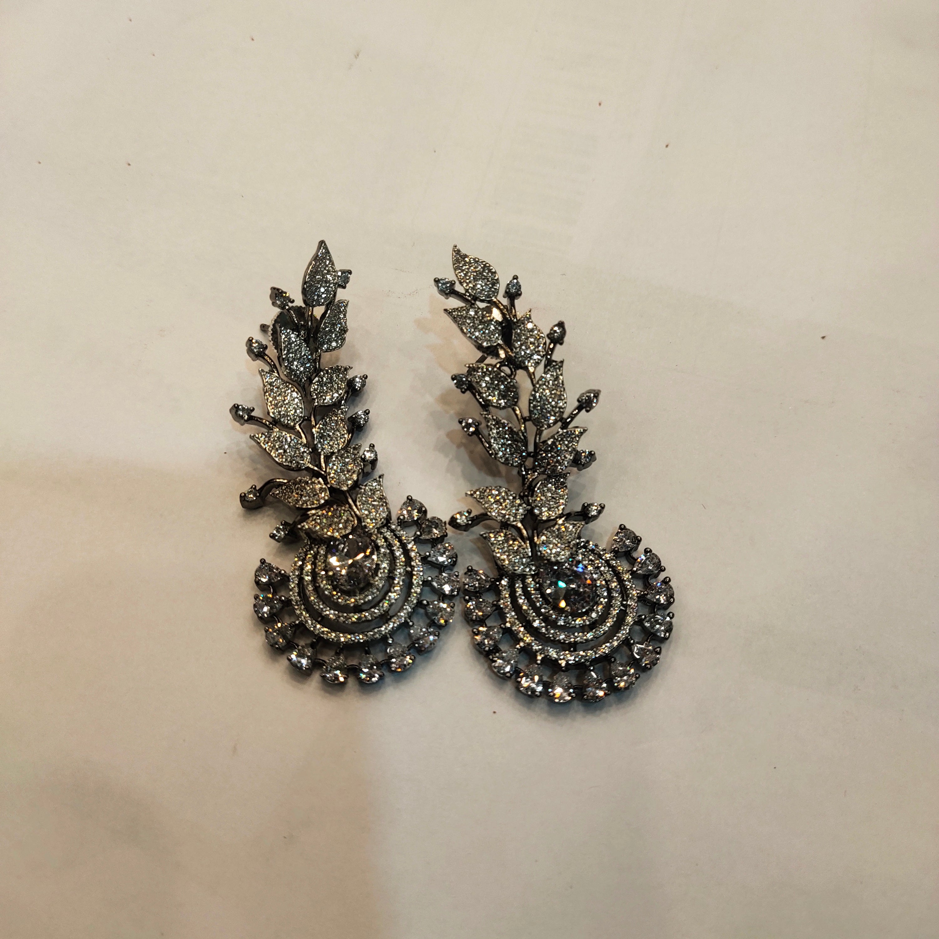 The Asp Zircon RHODIUM White Chandelier Earrings