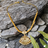 Traditional South Indian 24K Gold Plated Zircon Naan Pathakam Necklace