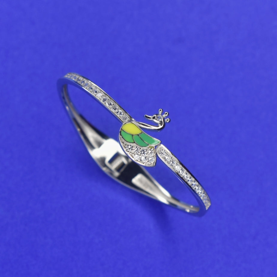 925 Sterling Silver Baby Kada - Openable Kids Bracelet for Toddlers